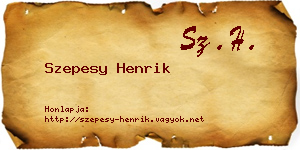 Szepesy Henrik névjegykártya