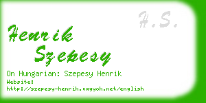 henrik szepesy business card